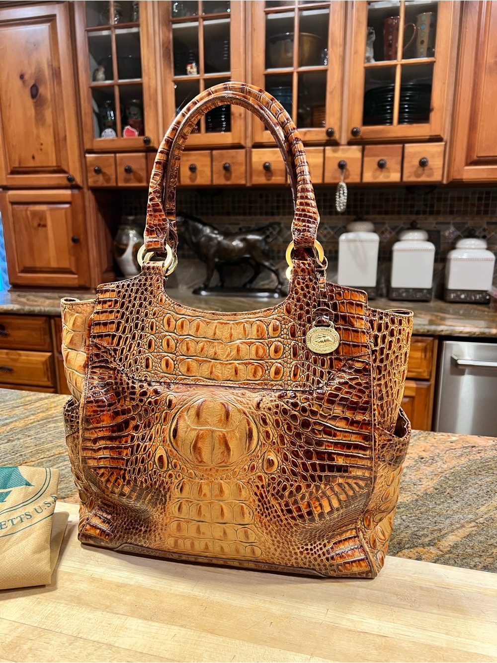 Brahmin Toasted Almond Satchel/ShoulderBag